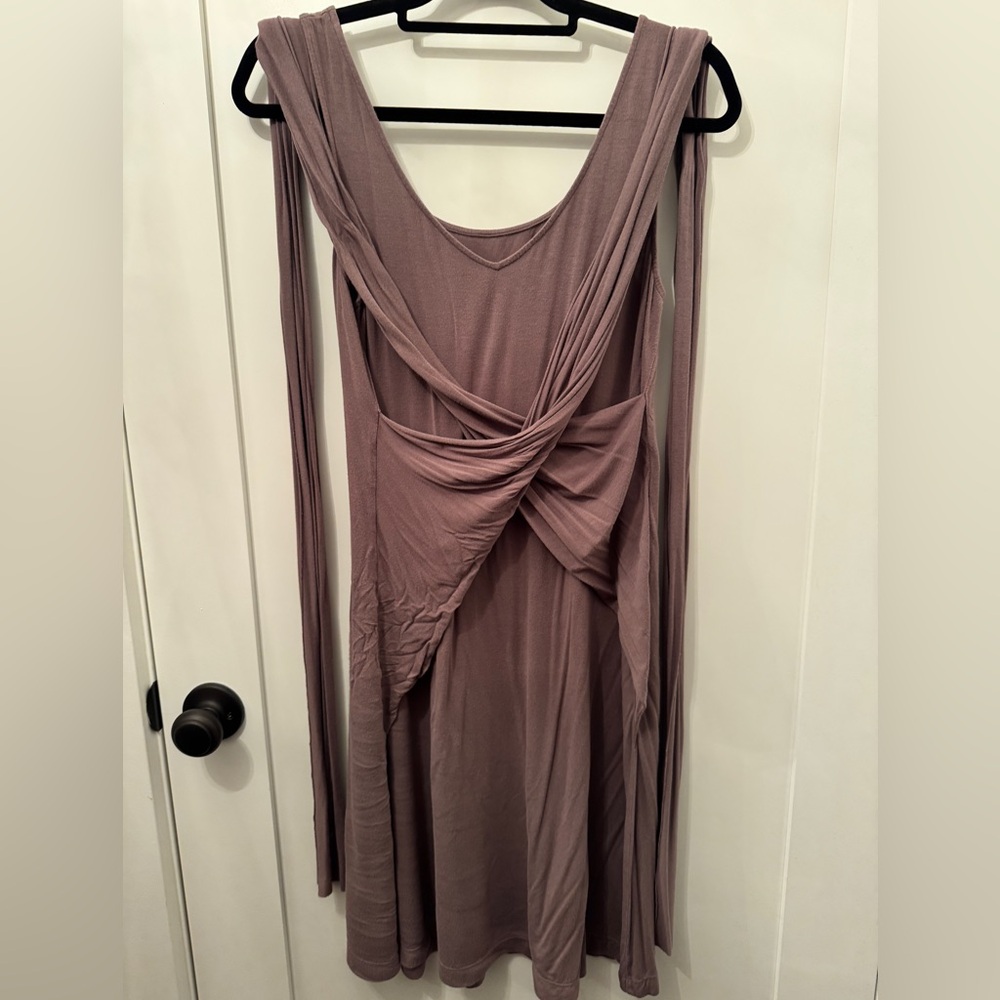 Dress with multi-wrap ties - Grayish Purple  sleeveless comfortable
